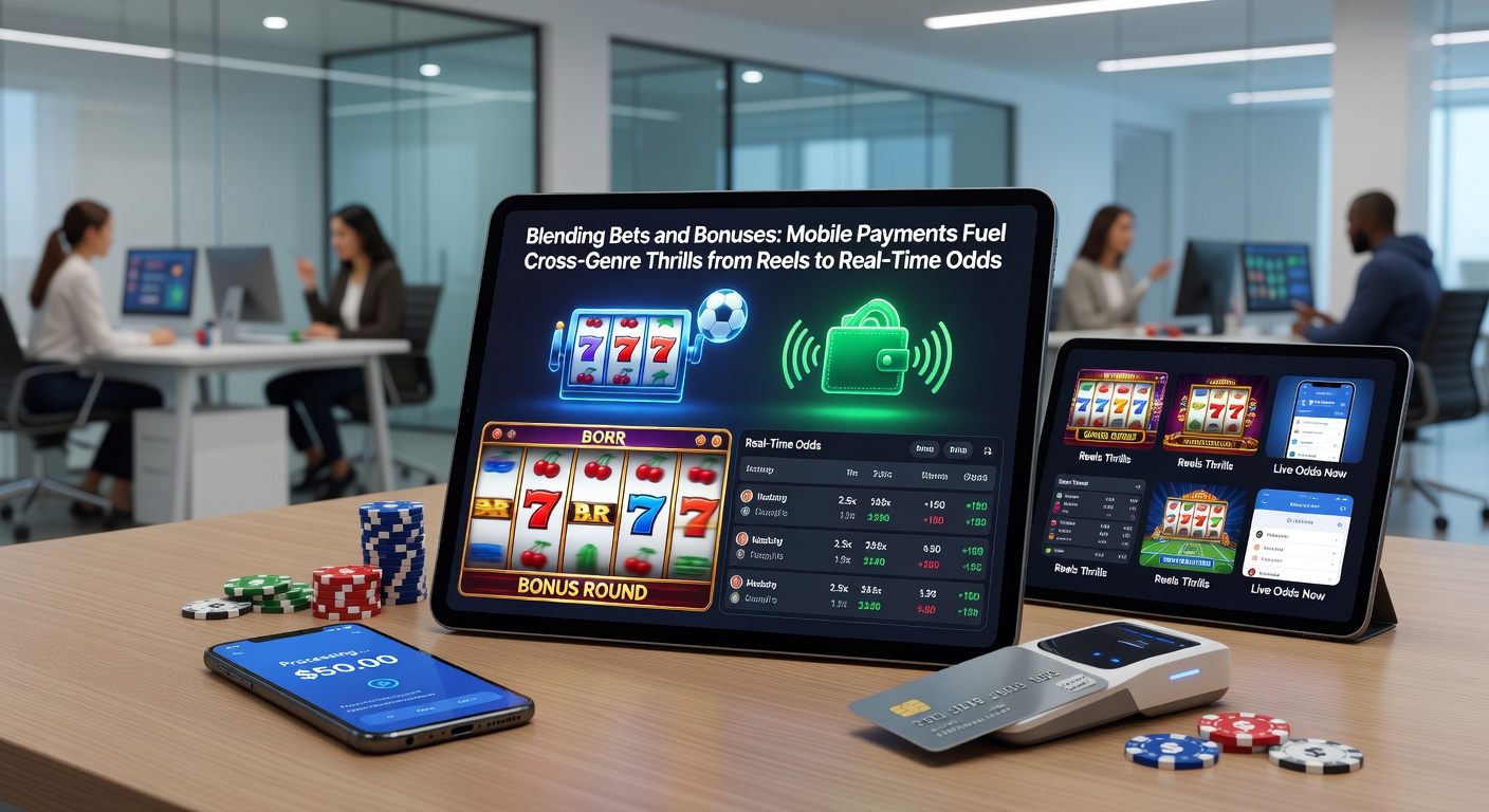 Close-up of a smartphone displaying instant payment confirmation, with overlaid icons for slot bonuses, live dealer streams, and sports betting slips