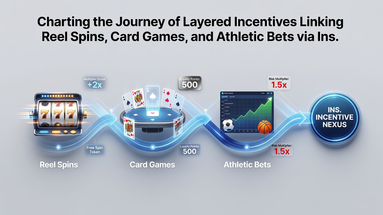 Flow diagram illustrating bonus progression from mobile deposit through slots, cards, and sports betting with reward multipliers