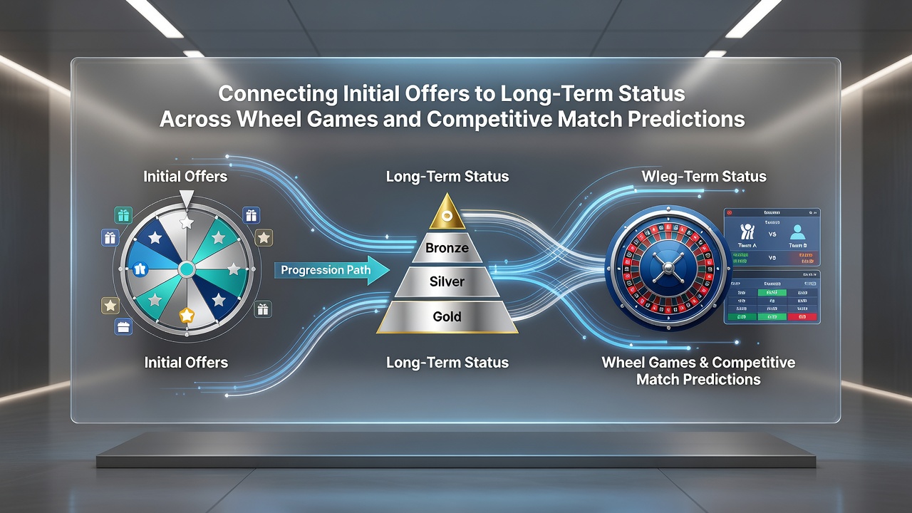 User progression dashboard in a gaming app linking wheel game rewards with sports prediction tiers