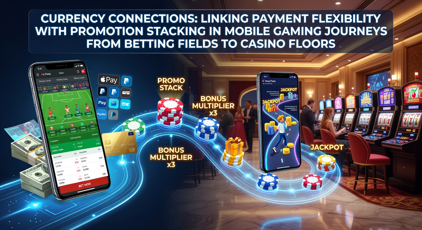 Mobile gaming interface showing seamless payment options bridging sports betting and casino games with stacked promotions