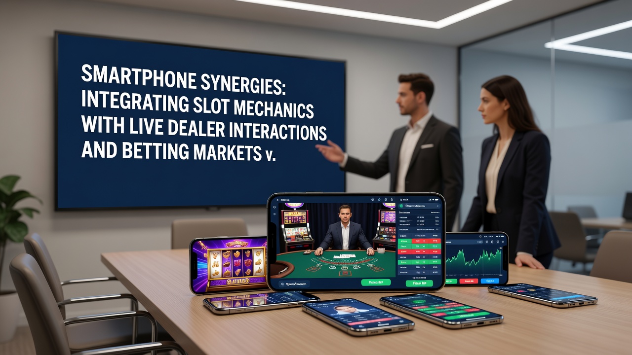Close-up of mobile screen showing live dealer table merged with slot elements and betting odds