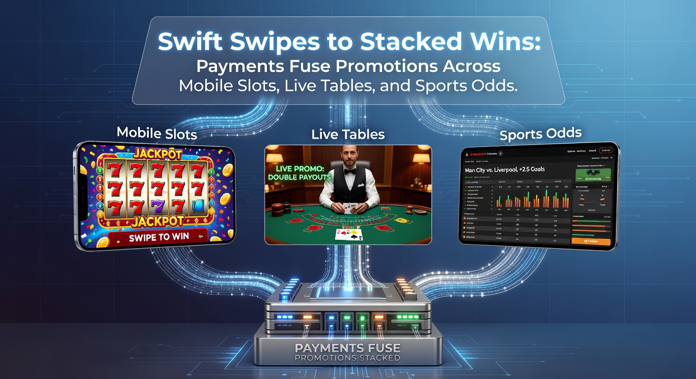 Smartphone screen showing quick deposit options unlocking slot spins, live table bets, and sports odds promotions in a seamless mobile app interface