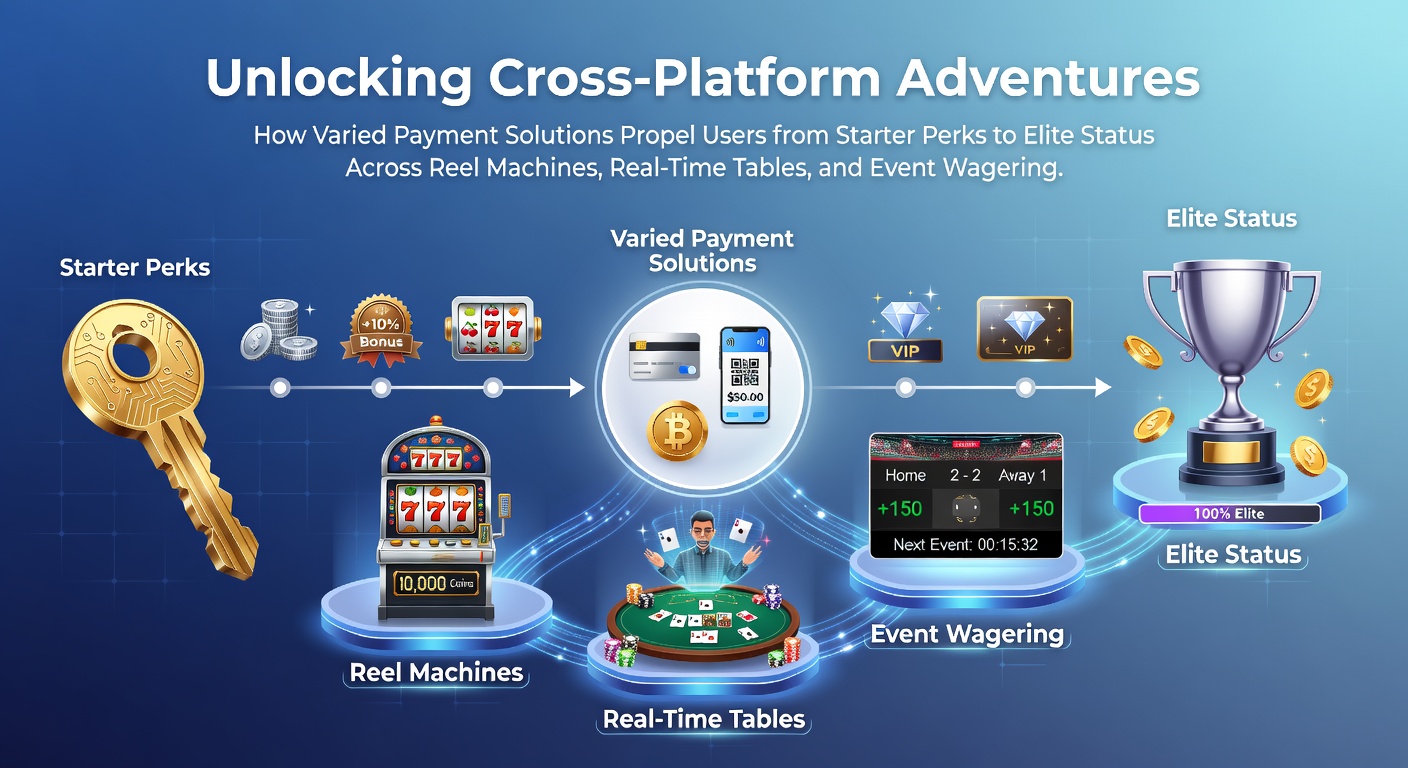 Illustration showing seamless payment flows connecting reel machines, live dealer tables, and sports event wagering platforms